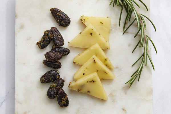 Creamy Peppercorn Beecher's Marco Polo Cheese with Good King Joy Lightly Caramelized, Herbed Cacao Beans