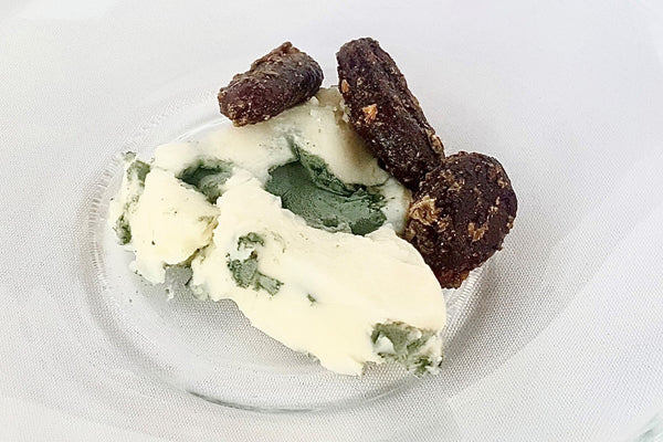 Roquefort Cheese paired with Good King Joy Herb Cacao Beans