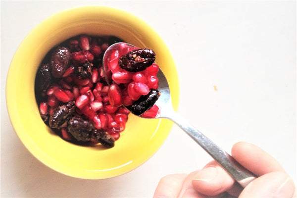 Pomegranate Seeds and Dark Chocolatey Cacao Beans - Heart Healthy, Easy Dessert - Antioxidants and Anti-Inflammatory