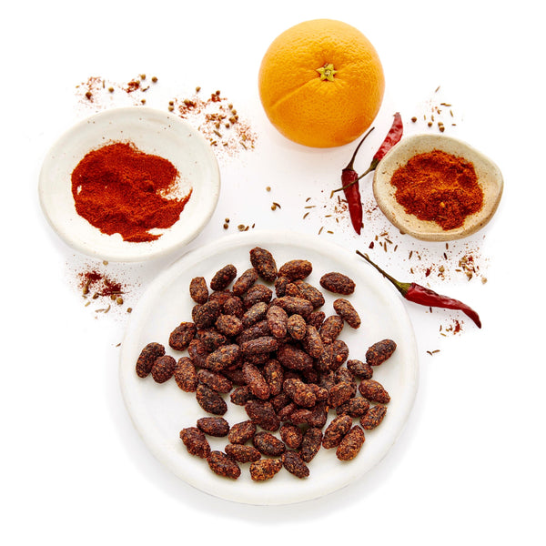 Good King Strength Flavor - Gourmet Whole, Peeled, Cacao Beans lightly caramelized with smoked paprika, cayenne and orange 